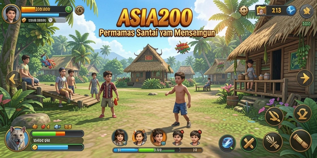 Tampilan gameplay ASIA200 yang menarik dan penuh warna.