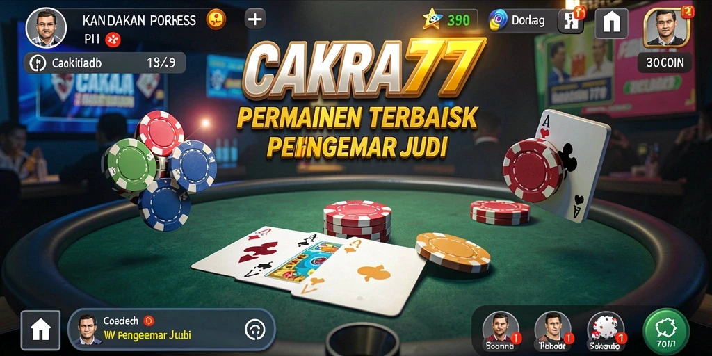 Tampilan screenshot CAKRA777 dengan gameplay poker yang mendebarkan.