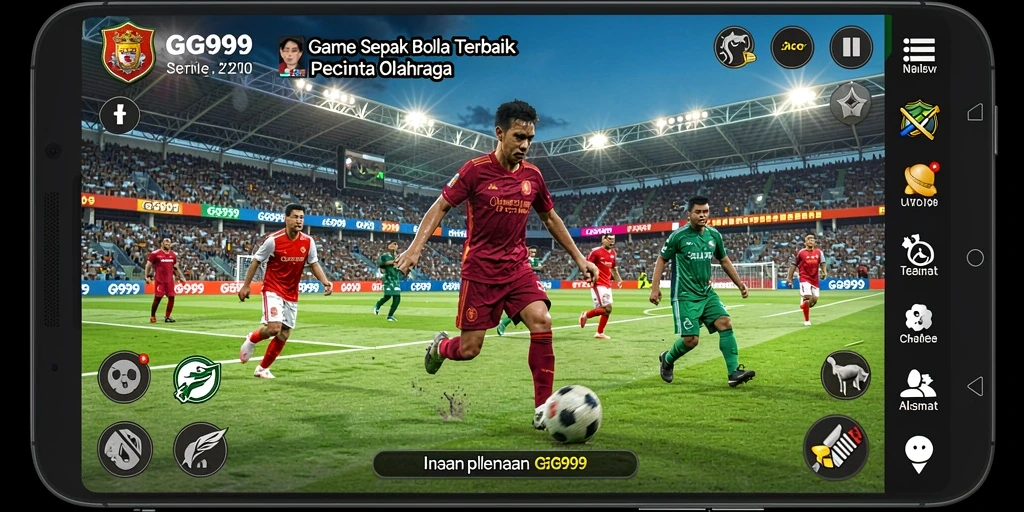 Tampilan gameplay GG999 yang intens dan menyenangkan saat bertanding di lapangan.