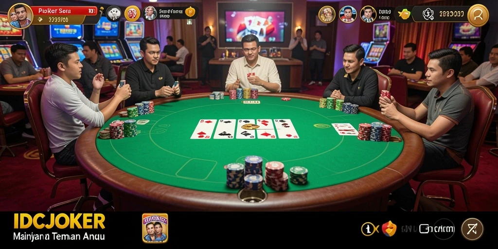 Screenshot <strong>IDCJOKER</strong> menampilkan gameplay Poker yang mendebarkan dan menantang.