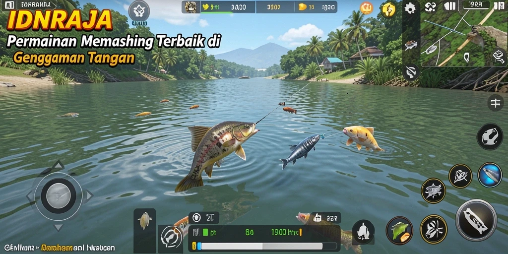 Tangkapan ikan besar dalam IDNRAJA dengan pengalaman gameplay yang seru.