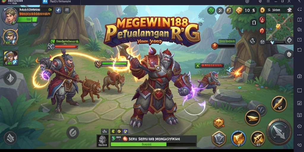 Screenshot gameplay MEGEWIN188 yang menampilkan aksi seru di dunia fantasi.