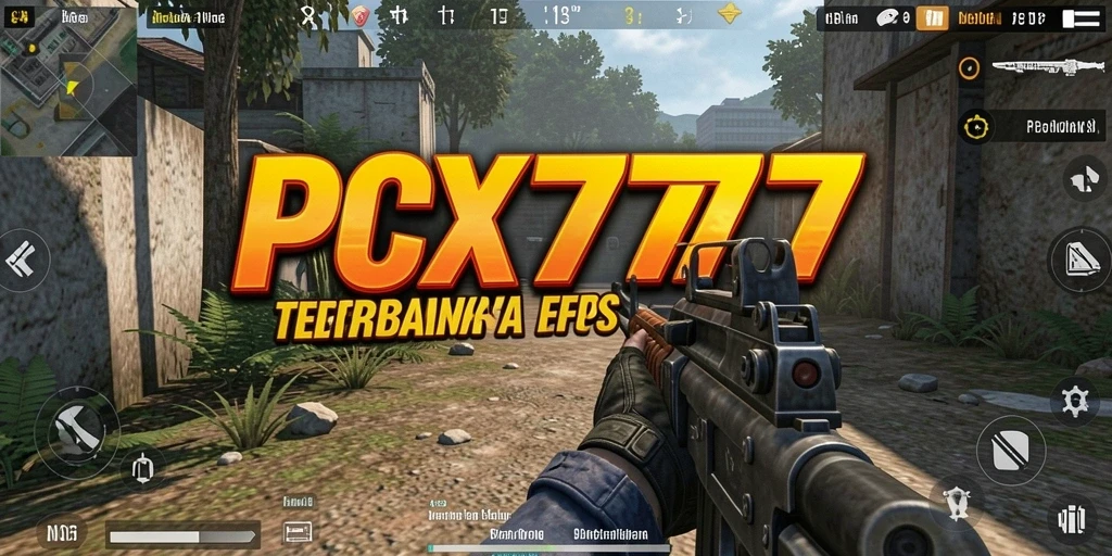Screenshot gameplay intens dari PCX777 menunjukkan aksi menembak dan strategi.