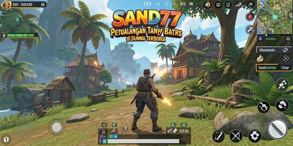 Screenshot gameplay SAND77 menampilkan petualangan di dunia terbuka yang menakjubkan.