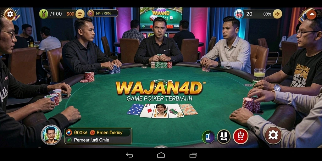 Tampilan gameplay seru di WAJAN4D yang menarik bagi penggemar Poker.